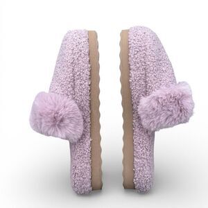 Koolaburra Lavender Faux-Shearling Pom Slippers